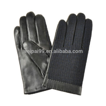 Hot selling comfortable blue stock sheepskin men leather gloves